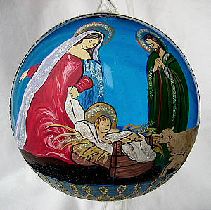 Matka Boska, Józef i Dzieciątko Jezus na bombce