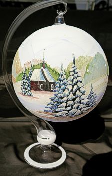 Lampion szklany - bombka na świeczkę