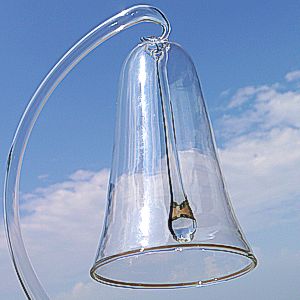 Szklany dzwonek przezroczysty z duszyczką szklaną