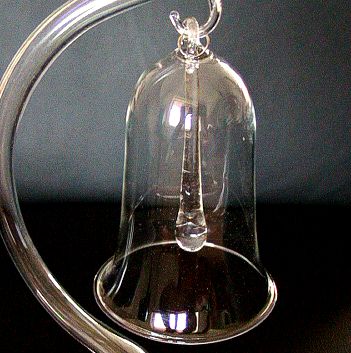 Szklany dzwoneczek przezroczysty z duszyczką szklaną