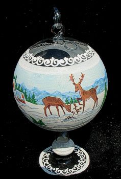 Lampion szklany na tealight, na szklanym statywie